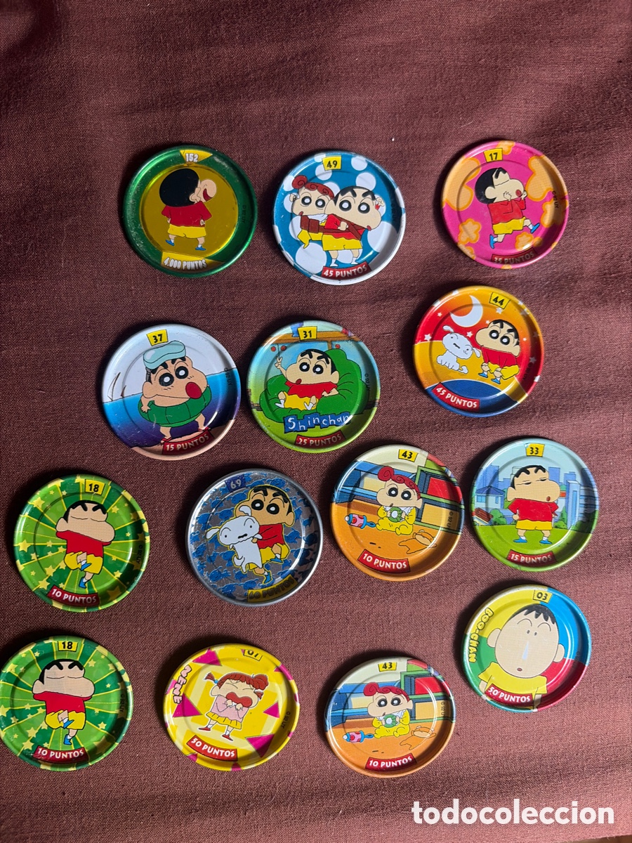 Coleccionismo: Lote Tazos Shin Chan Metal Rappers Bollycao &ndash; 12 diferentes