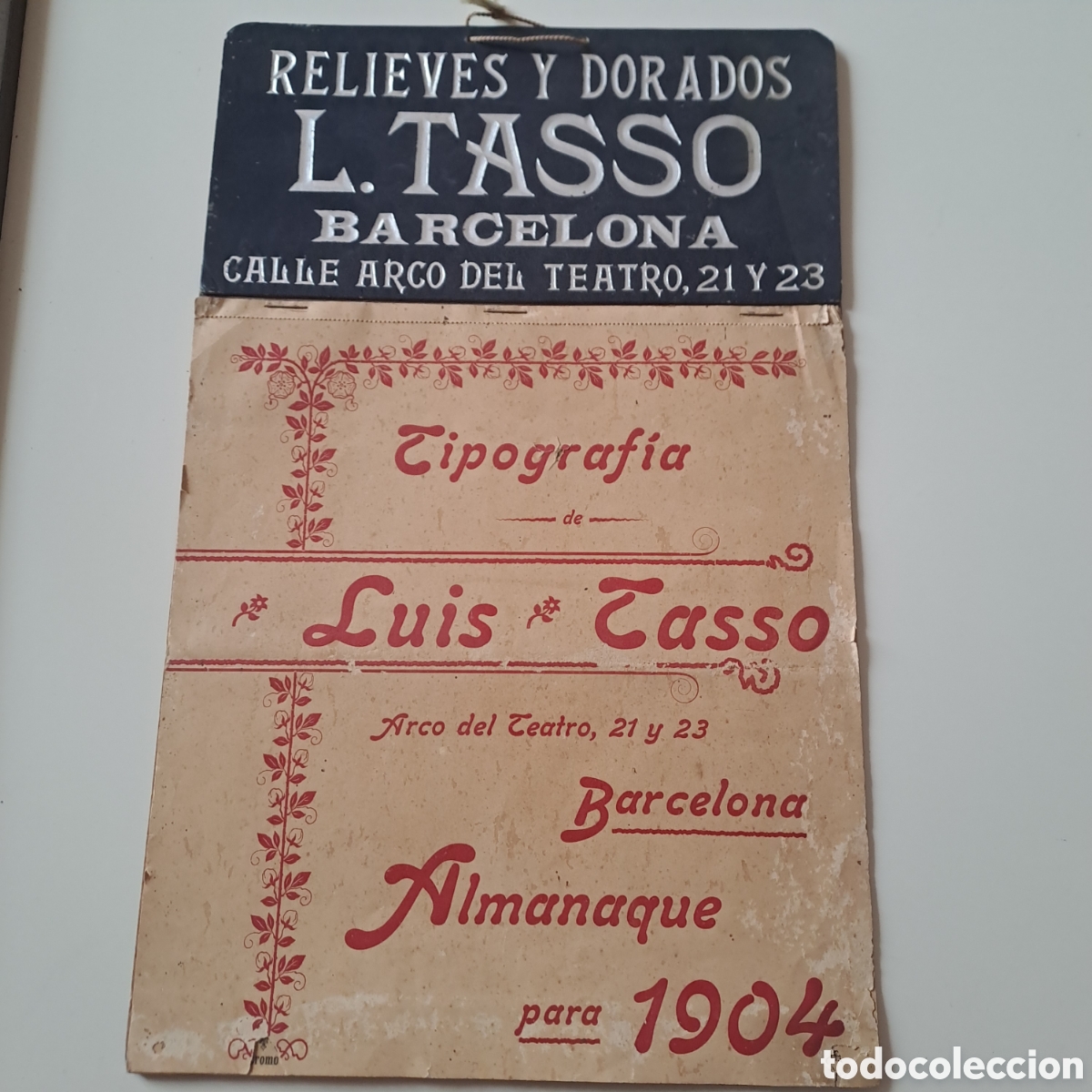 Coleccionismo: L. TASSO -RELIEVES Y DORADOS- CALENDARIO A&Ntilde;O 1904.
