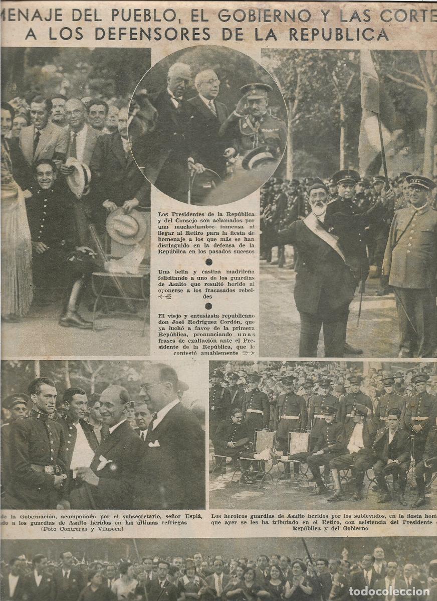 Coleccionismo: A&Ntilde;O 1933 MADRID HOMENAJE DEL GOBIERNO Y EL PUEBLO A LOS GUADIAS DE ASALTO DEFENSORES DE LA REPUBLICA