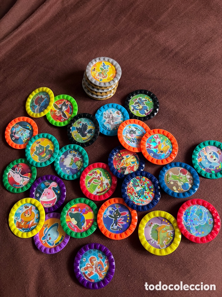 Coleccionismo: Lote 30 Pok&eacute;mon Roks &ndash; 24 normales + 6 especiales 41-50 &ndash; Tazos Pok&eacute;mon