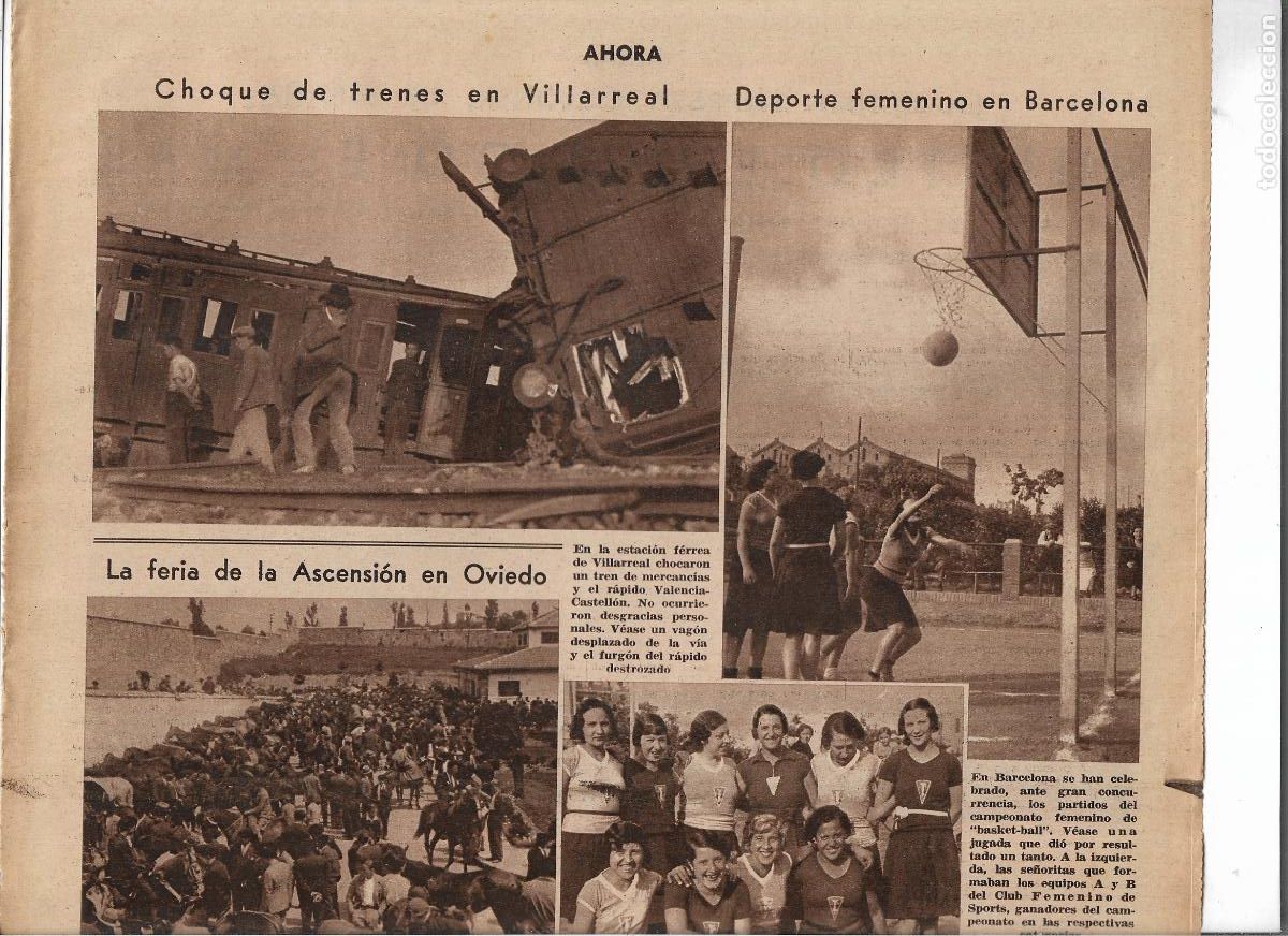 Coleccionismo: A&Ntilde;O 1933 RECORTE PRENSA ESTACION VILLARREAL CHOQUE TREN MERCANCIAS Y EL RAPIDO VALENCIA CASTELLON