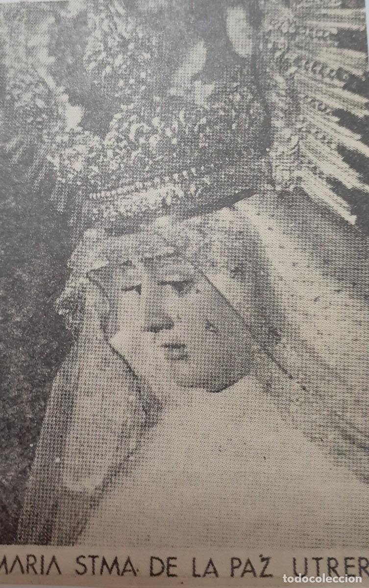 Coleccionismo: SEMANA SANTA UTRERA, 1970, MAR&Iacute;A STMA. DE LA PAZ ,RETAL PUBLICACION, 6X10 CM. APROX.