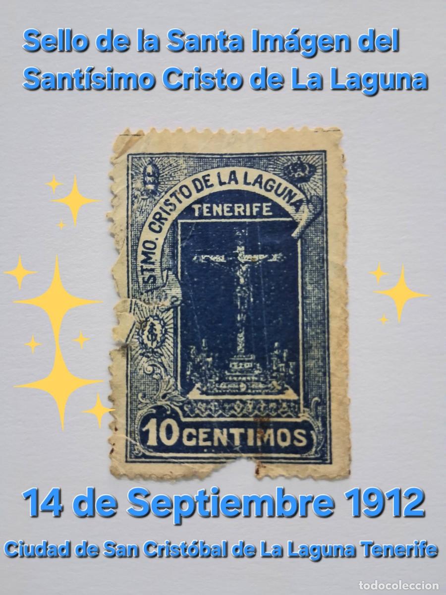 Coleccionismo: Sello oficial dedicado al Sant&iacute;simo Cristo de La Laguna a&ntilde;o 1912.
