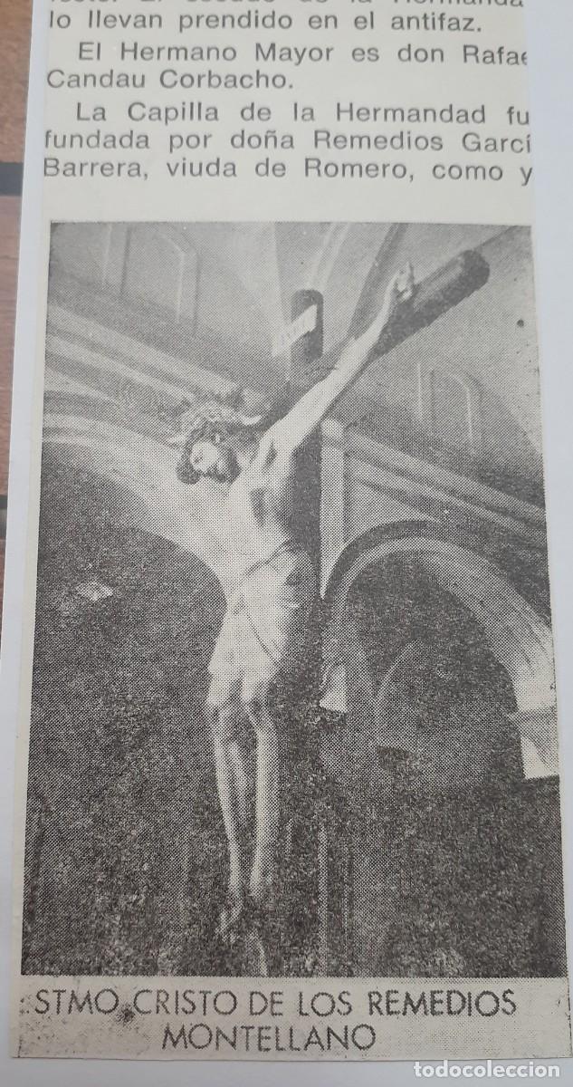 Coleccionismo: SEMANA SANTA MONTELLANO, 1970, STMO. CRISTO DE LOS REMEDIOS, RETAL PUBLICACION, 6X13 CM. APROX.