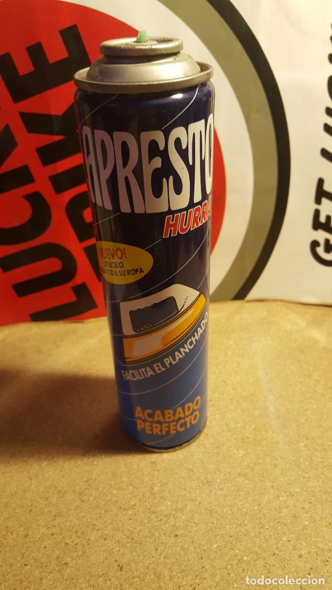 Colecionismo: Antiguo envase/bote de Apresto Hurra