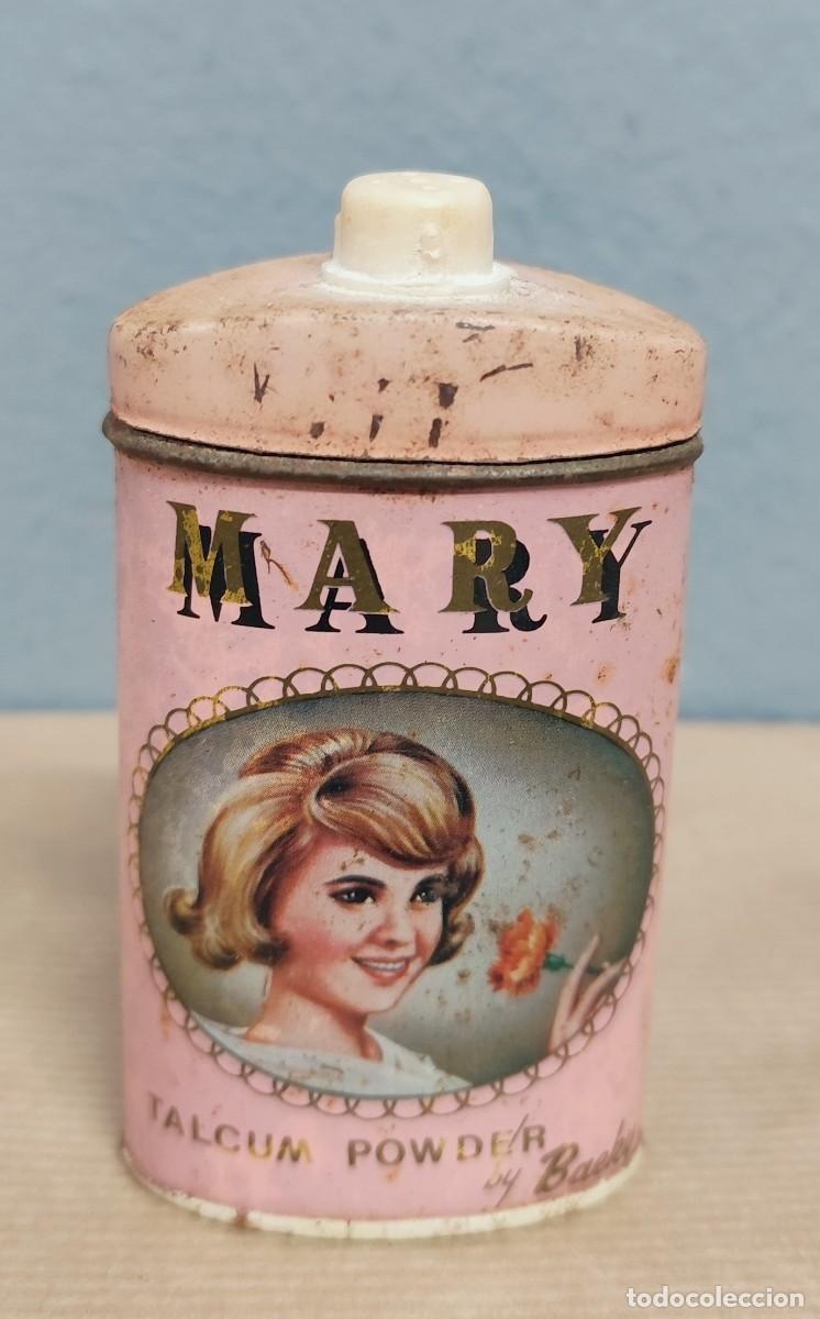Coleccionismo: Bote met&aacute;lico vintage Mary &ndash; Talcum Powder by Bach, a&ntilde;os 50&ndash;60