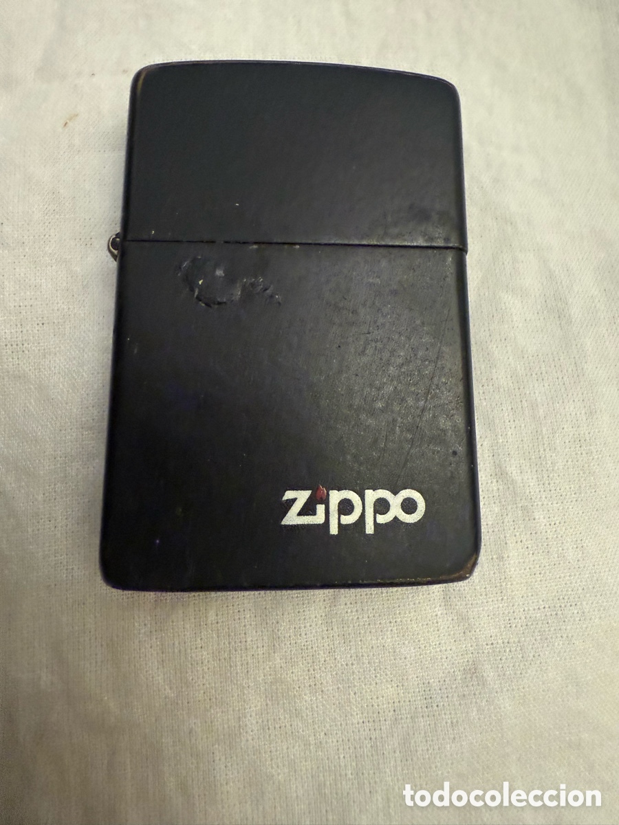 Coleccionismo: ZIPPO BLACK MATTE ORIGINAL &ndash; A&Ntilde;OS 80 &ndash; LOGO CL&Aacute;SICO &ndash; FUNCIONANDO