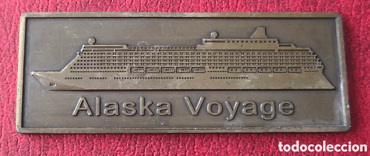 Coleccionismo: Placa. Bronce. Viaje a Alaska. Diamond Gallery - Foto 1