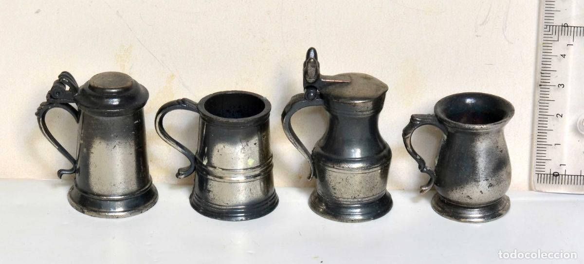 Coleccionismo: JUEGO DE 4 JARRAS DE CERVEZA EN METAL - MARCA PLAYME - 170,S - N&Uacute;MEROS: 607, 608, 609, 610&nbsp;
