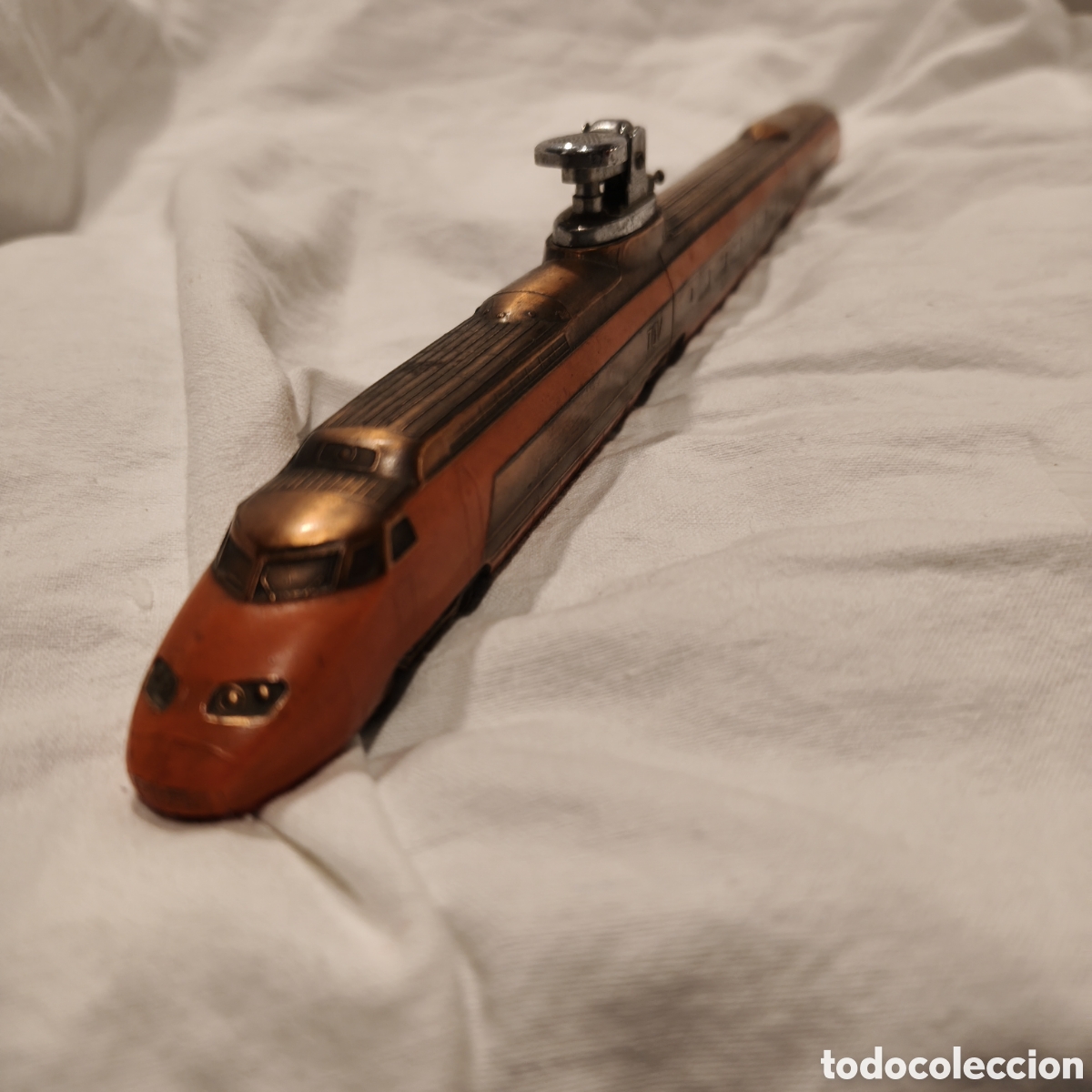 Coleccionismo: Antiguo Encendedor de Mesa TGV Sud-Est (Modelo Largo 40 cm) - Metal - Jap&oacute;n c. 1980 - &iexcl;Funciona!