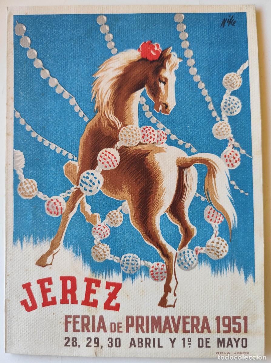 Coleccionismo: JEREZ - FERIA DE PRIMAVERA 1951. RARO D&Iacute;PTICO CON EL PROGRAMA DE ACTIVIDADES Y FOTOGRAF&Iacute;A DE CABALLO