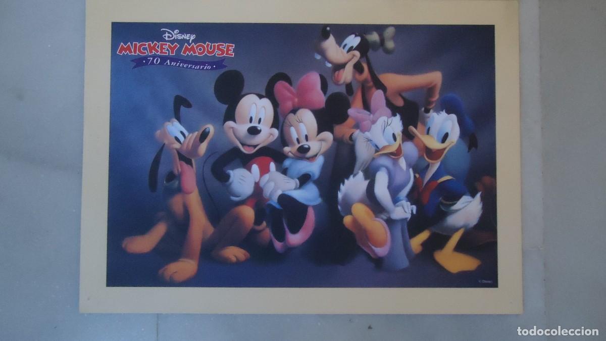 Coleccionismo: L&Aacute;MINA LITOGRAFIA ORIGINAL WALT DISNEY. MICKEY MOUSE 70 ANIVERSARIO. 34 X 25 CM. NUEVA.