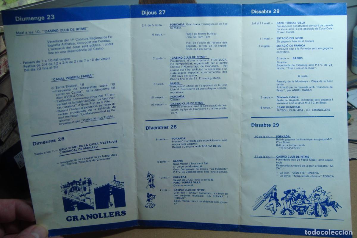 Coleccionismo: ANTIGUO PROGRAMA FIESTA MAYOR GRANOLLERS 1981. - Foto 2
