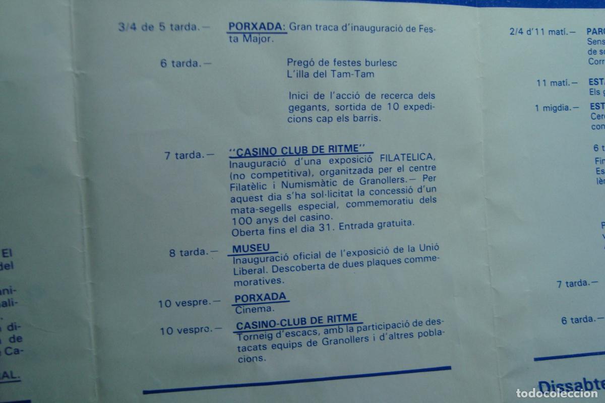 Coleccionismo: ANTIGUO PROGRAMA FIESTA MAYOR GRANOLLERS 1981. - Foto 3