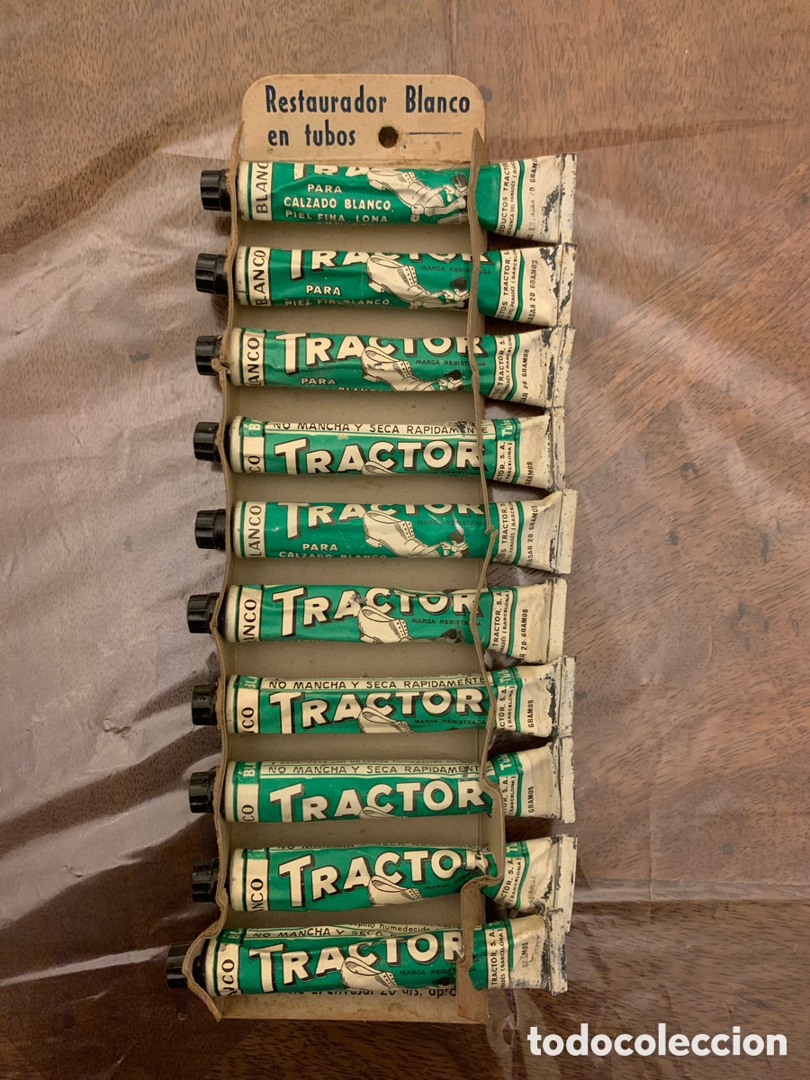 Coleccionismo: EXPOSITOR DE RESTAURADOR BLANCO EN TUBOS TRACTOR. A&Ntilde;OS 60/70.