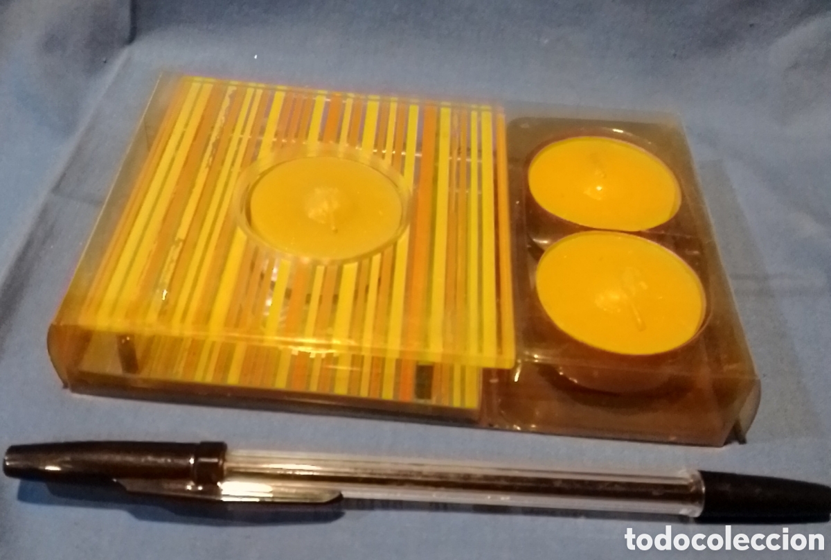 Coleccionismo: Portavelas de cristal decorado - Foto 1