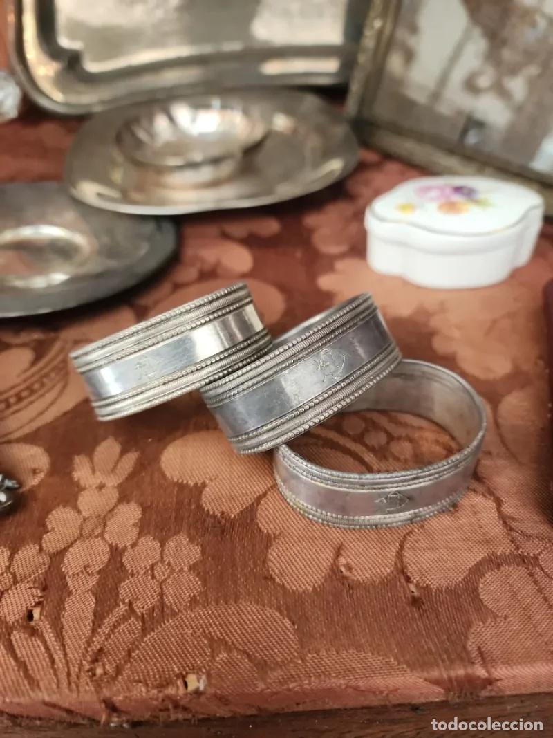 Coleccionismo: Set de 3 Servilleteros Plateados