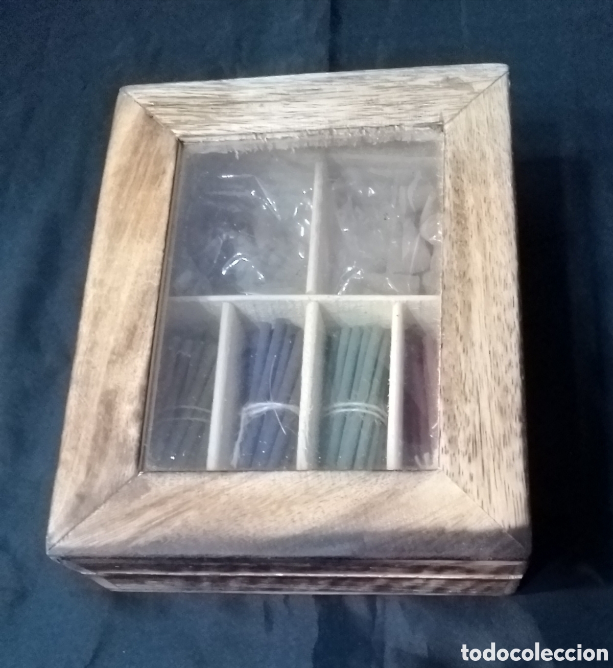 Coleccionismo: Caja de madera con inciensos - Foto 2