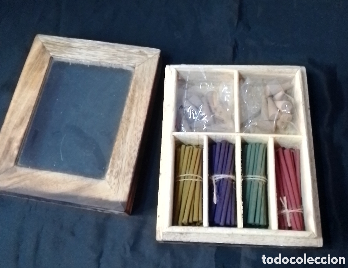 Coleccionismo: Caja de madera con inciensos - Foto 4