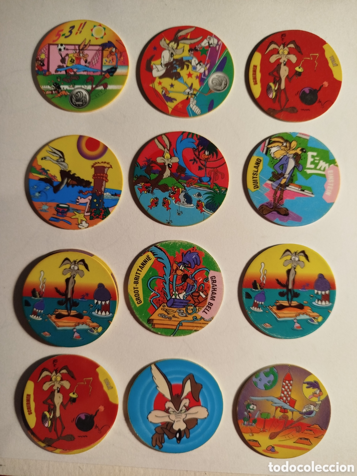 Coleccionismo: Lote de tazos El Coyote Looney Toons