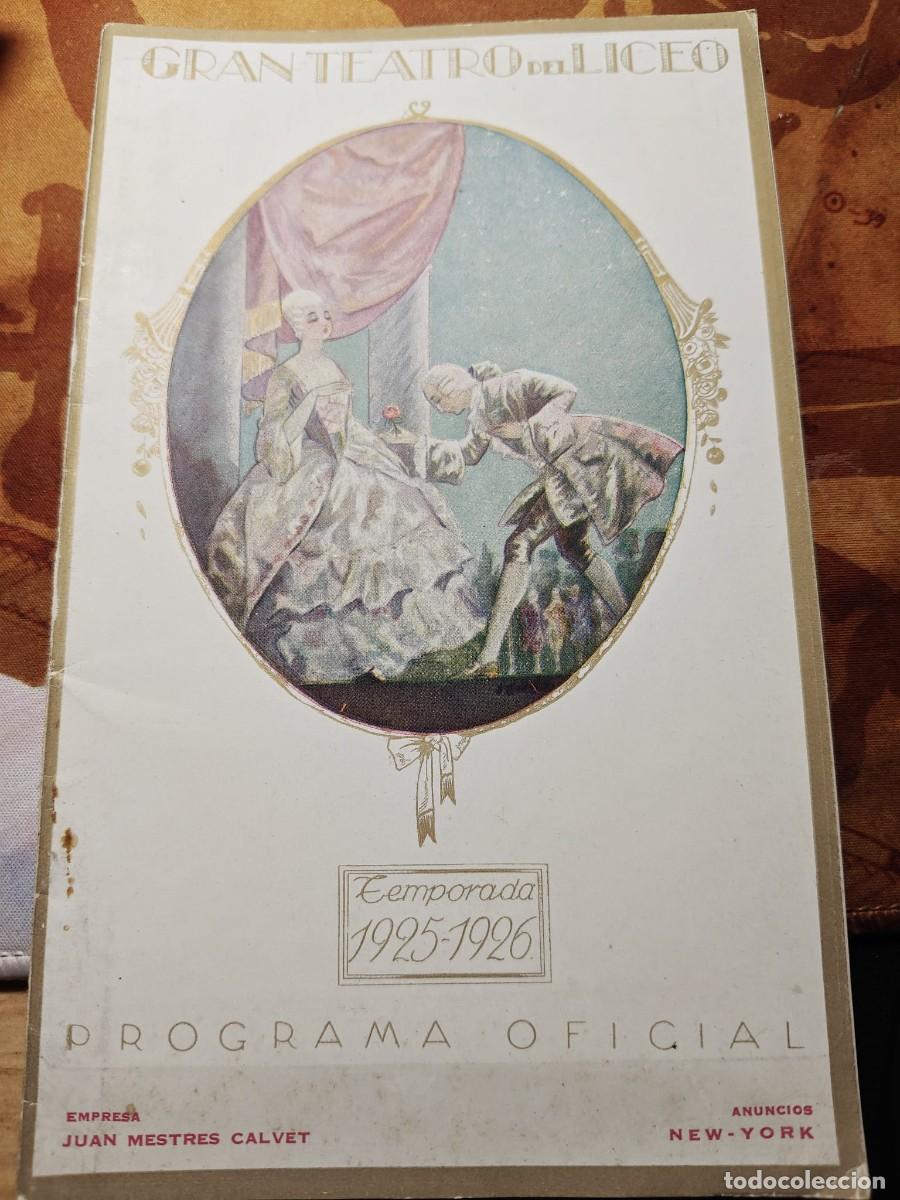 Coleccionismo: Lote de 4 programas oficiales hist&oacute;ricos del Gran Teatro del Liceo a&ntilde;os 20