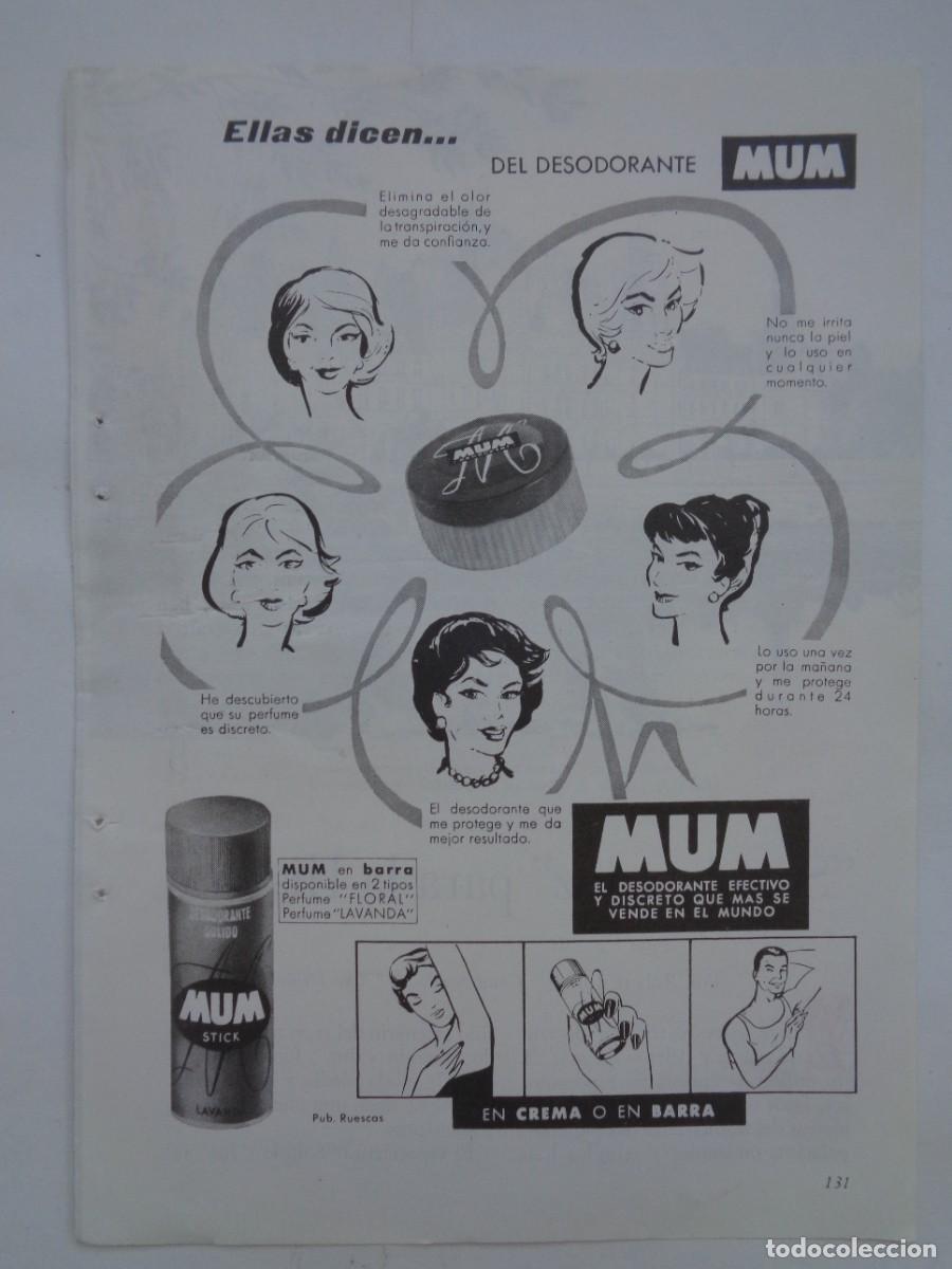 Colecionismo: HOJA DE REVISTA CON ANUNCIO DE DESODORANTE MUM . A&Ntilde;OS 60