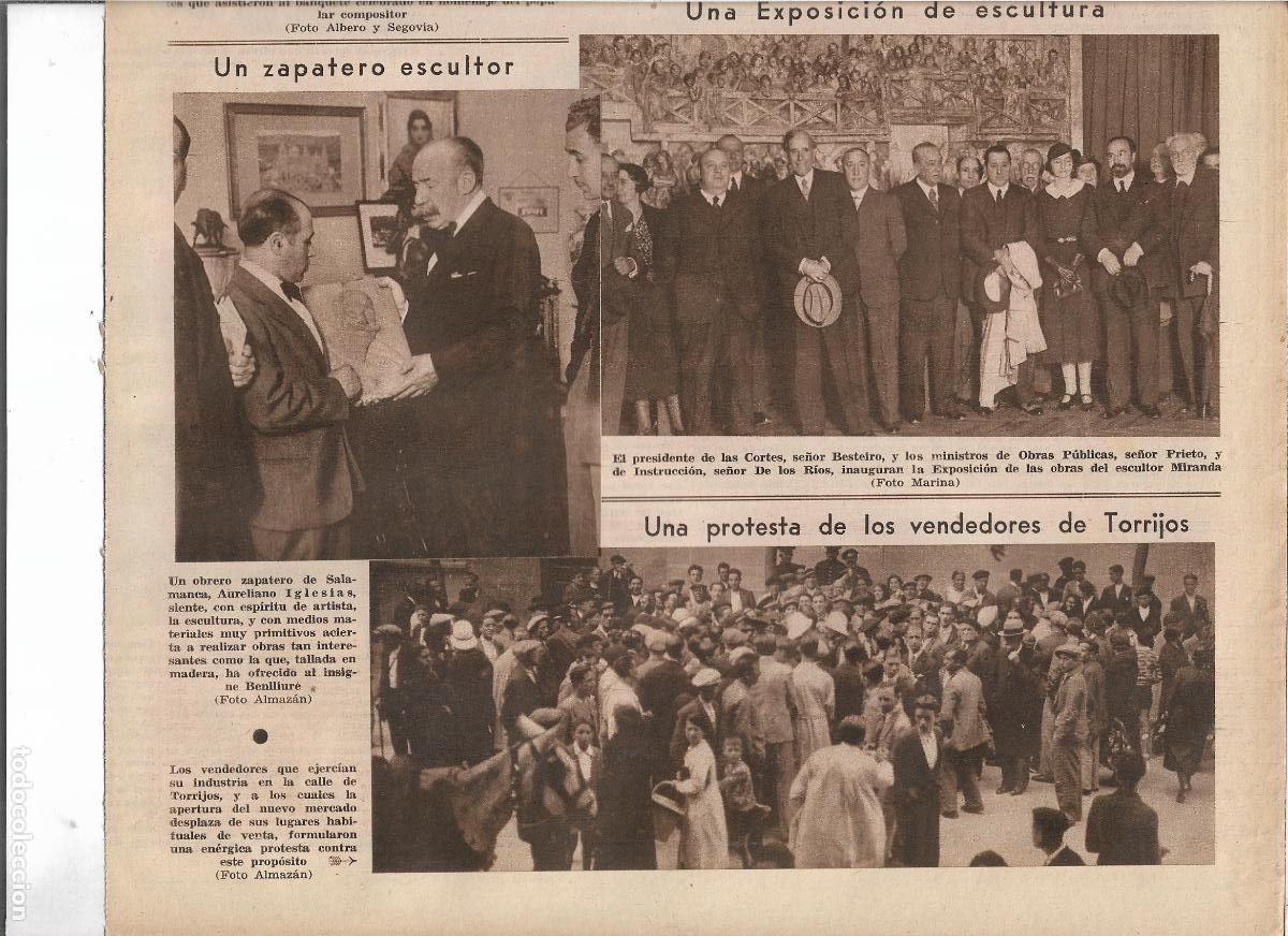 Coleccionismo: A&Ntilde;O 1933 RECORTE PRENSA MADRID PROTESTA VENDEDORES CALLE TORRIJOS POR LA APERTURA NUEVO MERCADO