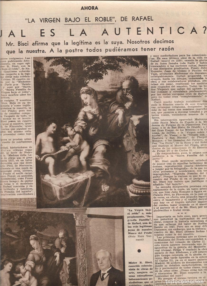 Coleccionismo: 1933 PINTURA CUAL ES AUTENTICA LA VIRGEN BAJO EL ROBLE RAFAEL MUSEO DEL PRADO O LA DE BISCI LONDRES