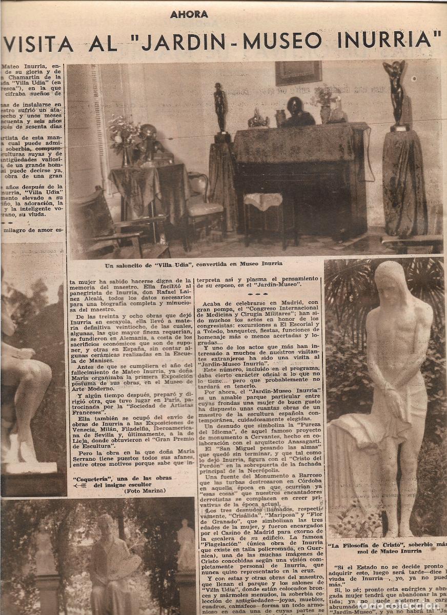 Coleccionismo: A&Ntilde;O 1933 RECORTE PRENSA JARDIN MUSEO MATEO INURRIA VILLA UDIA VILLA FRESCA CHAMARTIN DE LA ROSA
