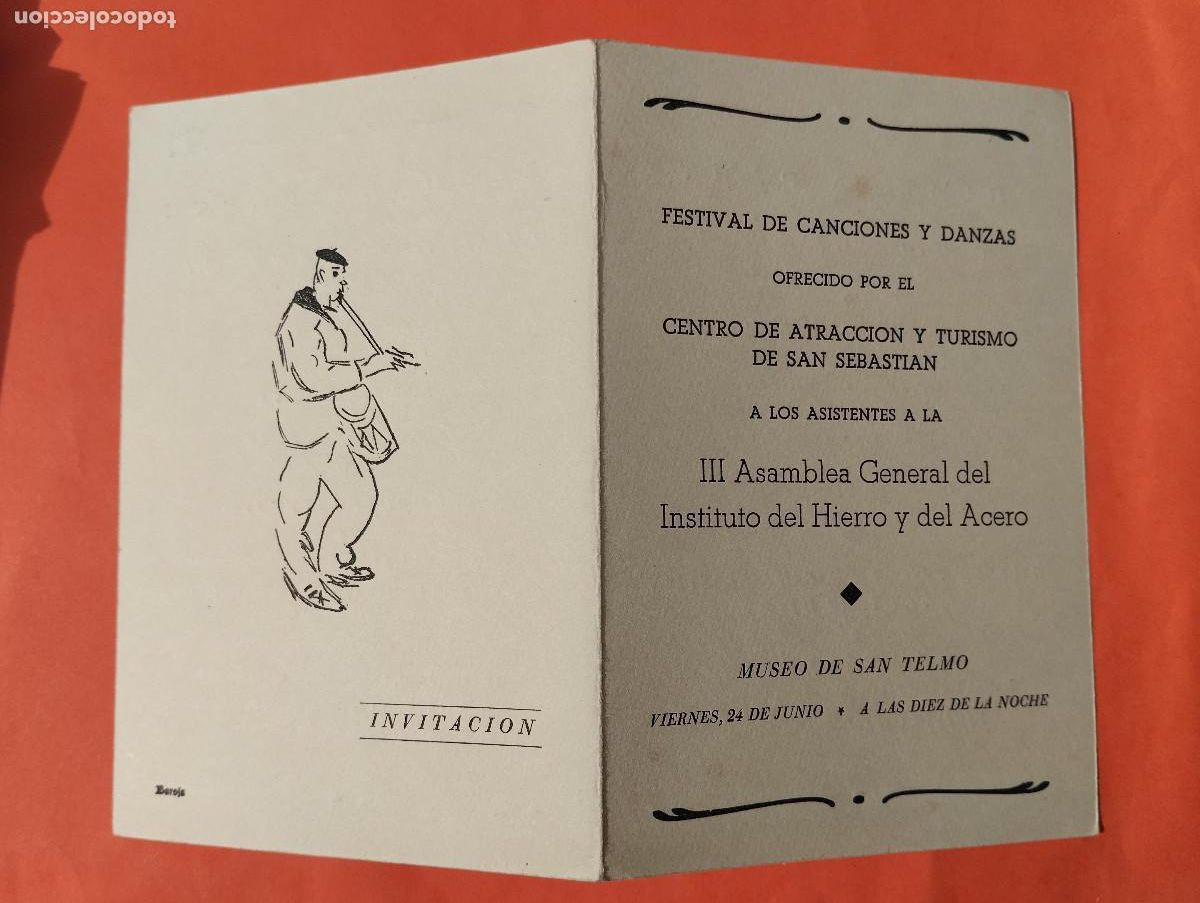 Coleccionismo: PROGRAMA FESTIVAL CANCIONES DANZAS SAN SEBASTIAN- III ASAMBLEA HIERRO Y ACERO..