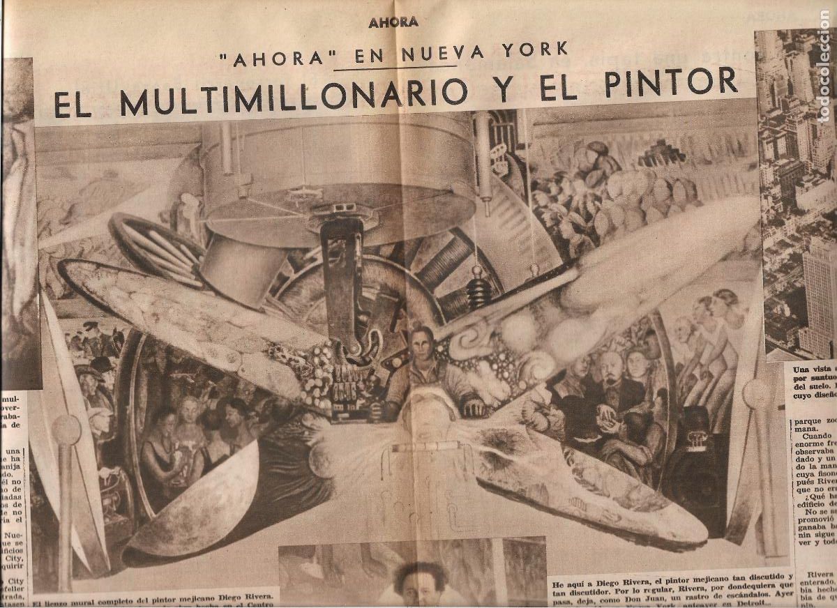Coleccionismo: A&Ntilde;O 1933 EL MULTIMILLONARIO ROCKEFELLER Y EL PINTOR DIEGO RIVERA NUEVA YORK ROCKEFELLER CENTER