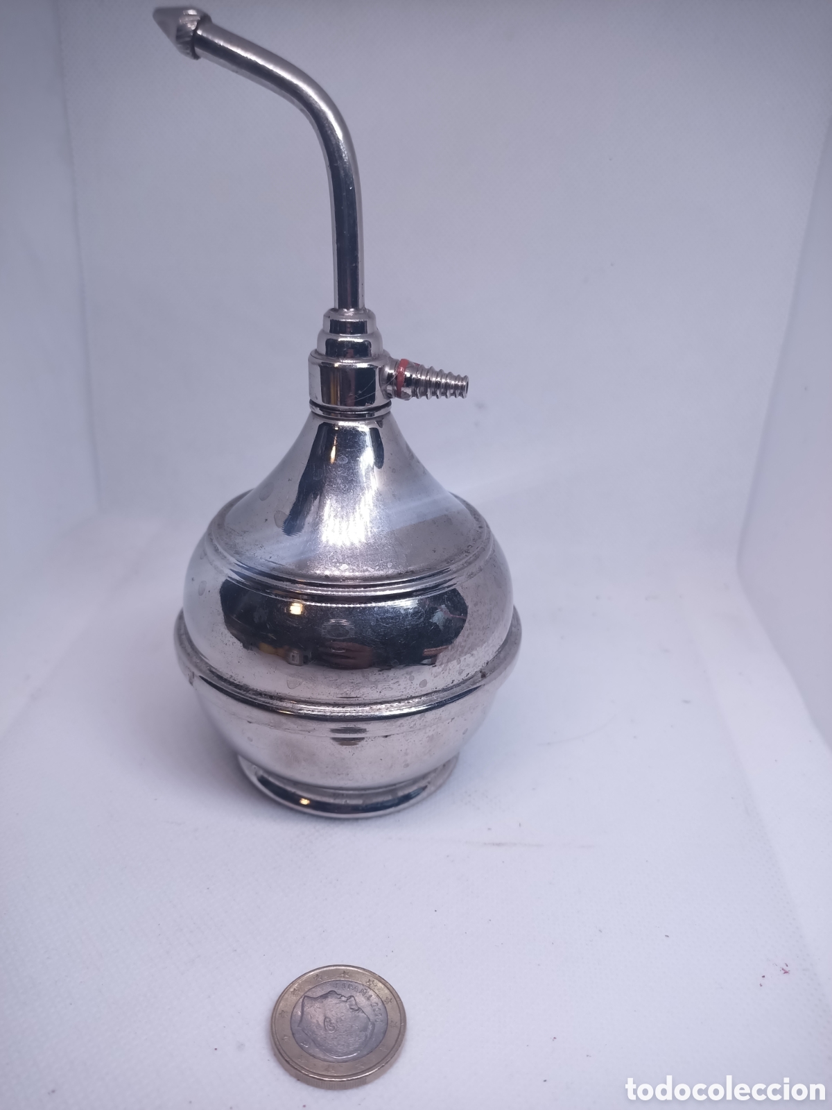 Coleccionismo: Ancien vaporisateur de coiffeur barbier en m&eacute;tal chrom&eacute; Style r&eacute;tro vintage