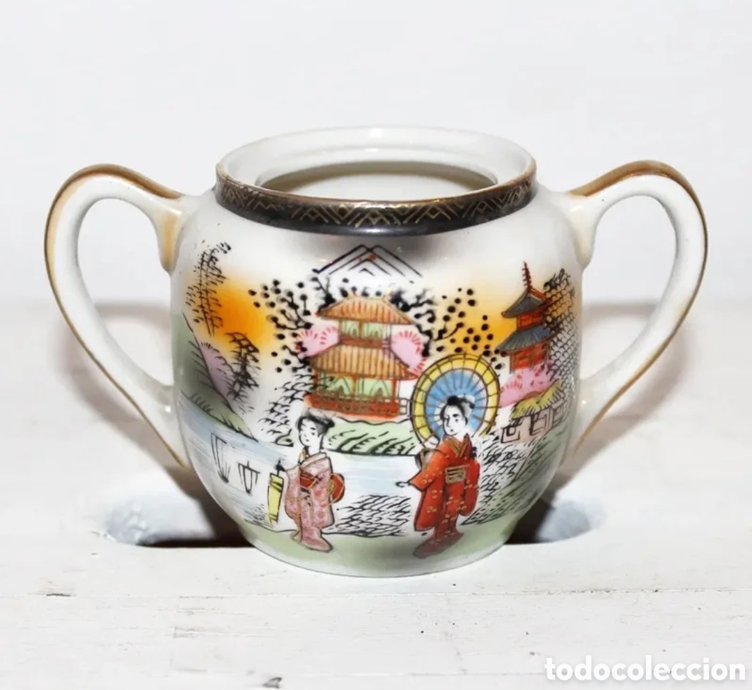 Coleccionismo: Azucarero de porcelana japonesa Satsuma