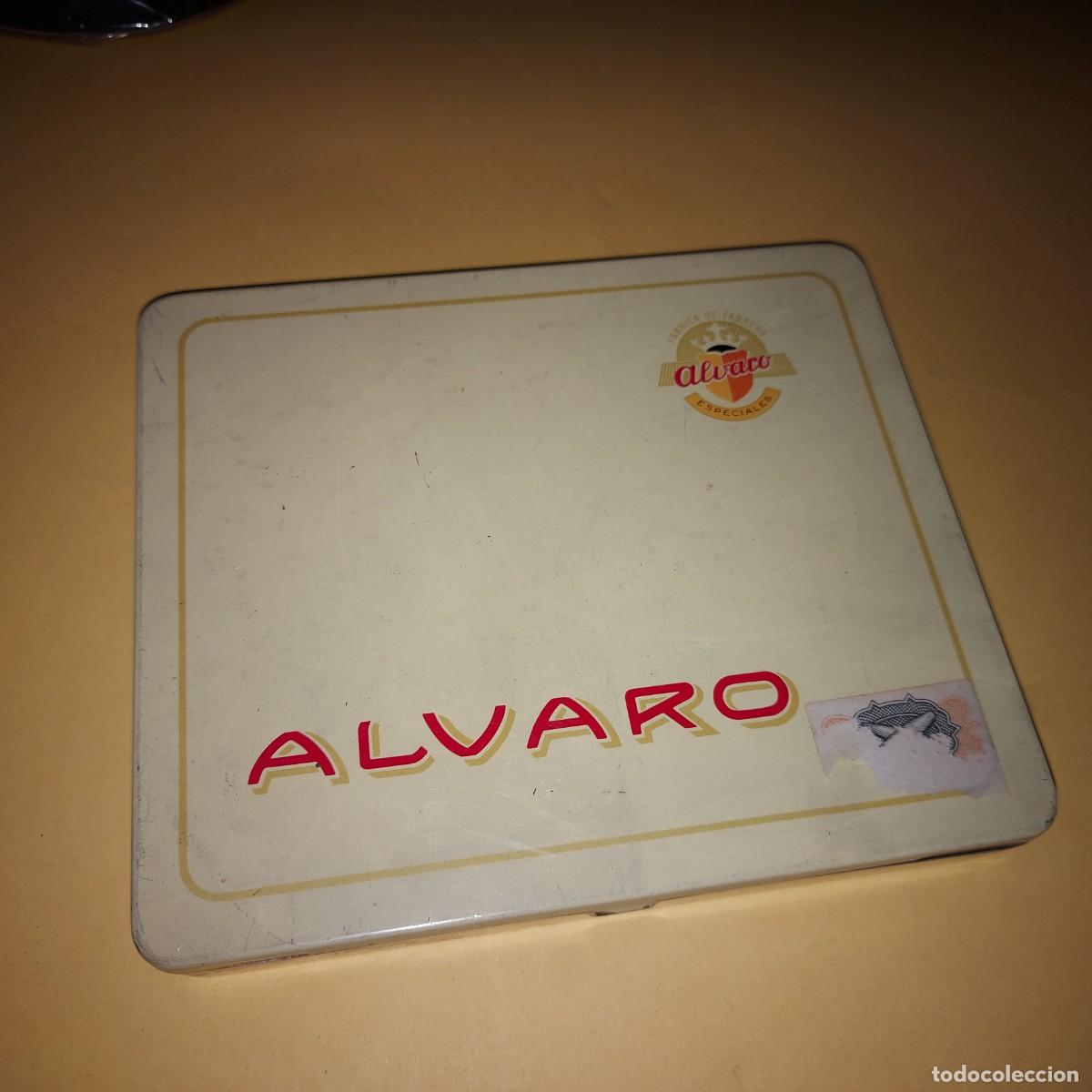 Coleccionismo: CAJA DE PUROS ALVARO . CAJA METALICA . VACIA .