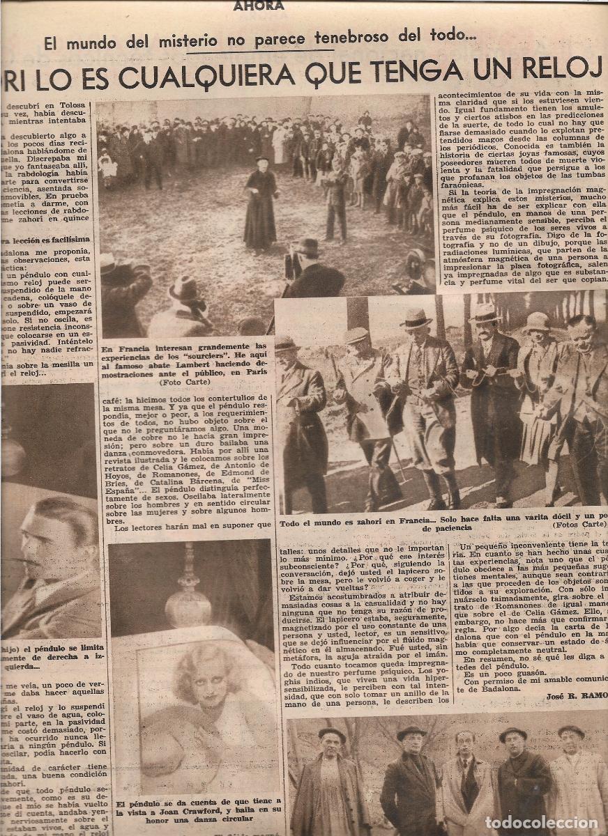 Coleccionismo: A&Ntilde;O 1933 RECORTE PRENSA LOS ZAHORIS RELOJ PENDULO JAVIER IZAGUIRRE JOVEN ZAHORI VASCO