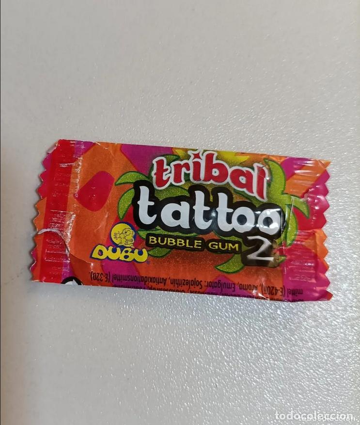 Coleccionismo: CROMO SIN PEGAR CALCOMAN&Iacute;A TATUAJE chicle lobo wolf STAR TATTOO tribal envoltorio