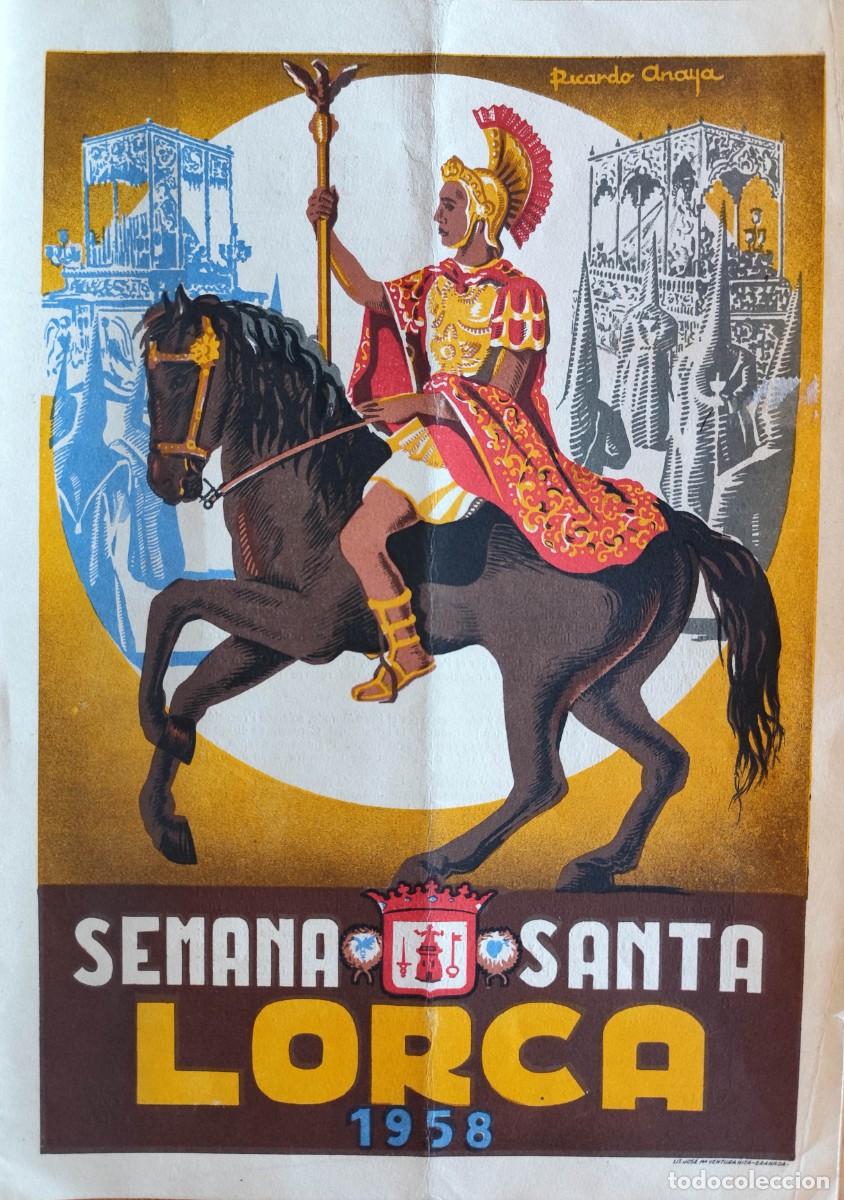 Coleccionismo: SEMANA SANTA LORCA, MURCIA - D&Iacute;PTICO PROGRAMA - 1958 - Foto 1