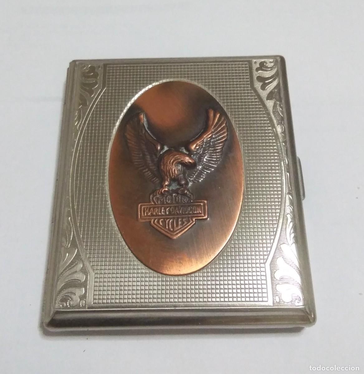 Coleccionismo: Pitillera para cigarrillos Harley Davidson - Foto 1