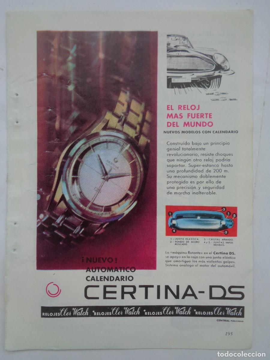 Coleccionismo: HOJA DE REVISTA CON ANUNCIO DE RELOJ CERTINA - DS . A&Ntilde;OS 60