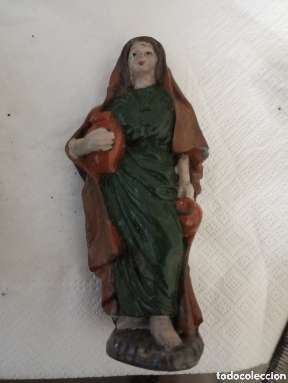 Coleccionismo: Figura de bel&eacute;n mujer.resina mide 10 cms