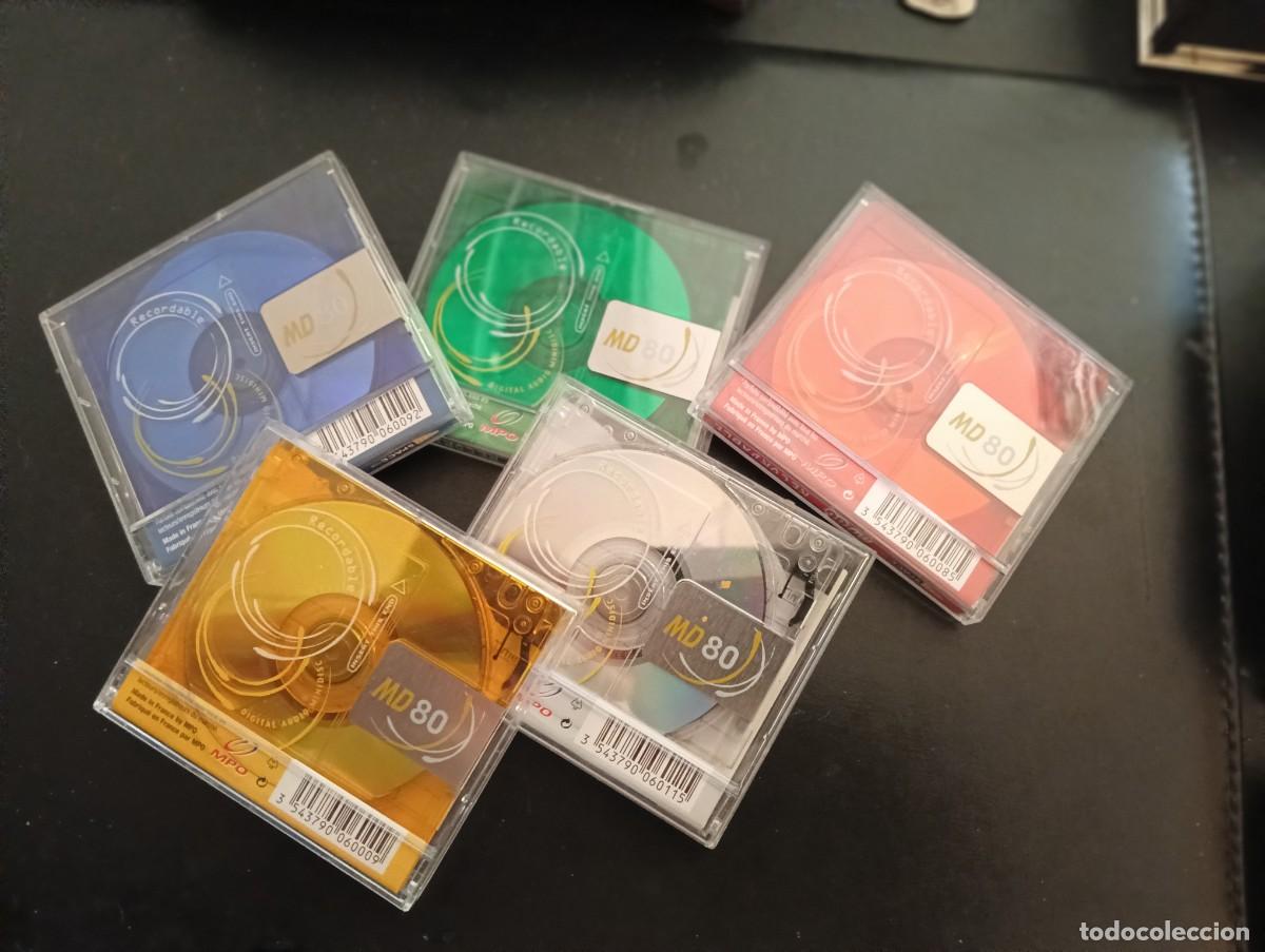 Coleccionismo: LOTE DE 5 DISCOS USADOS MINIDISC HISPACE MD 80 MIN. - REGRABABLES SIN FIN - CON FUNDAS
