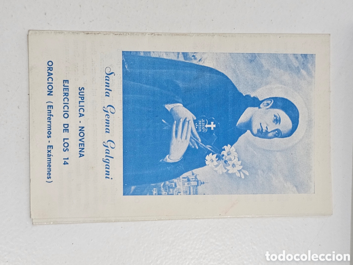 Coleccionismo: Antiguo Folleto Tr&iacute;ptico Santa Gema Galgani &ndash; Novena, S&uacute;plica, Gozos y Oraciones (Santuario Madrid)