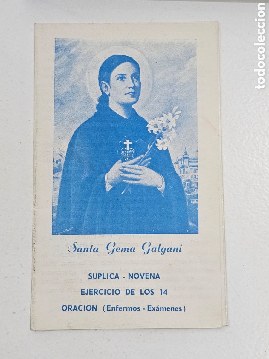 Coleccionismo: Antiguo Folleto Tr&iacute;ptico Santa Gema Galgani &ndash; Novena, S&uacute;plica, Gozos y Oraciones (Santuario Madrid)