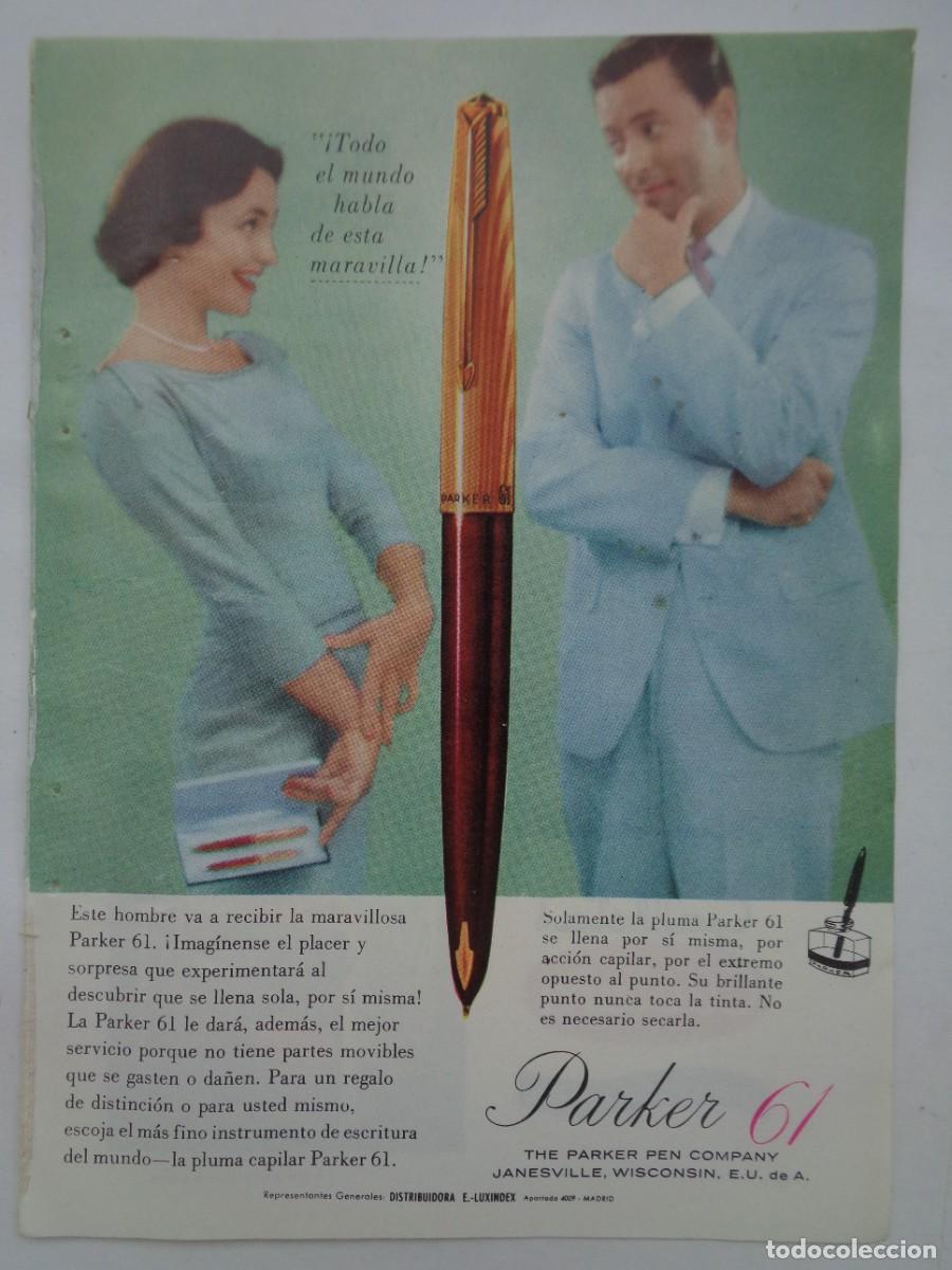 Coleccionismo: HOJA DE REVISTA CON ANUNCIO DE PLUMA PARKER 61 . A&Ntilde;OS 60