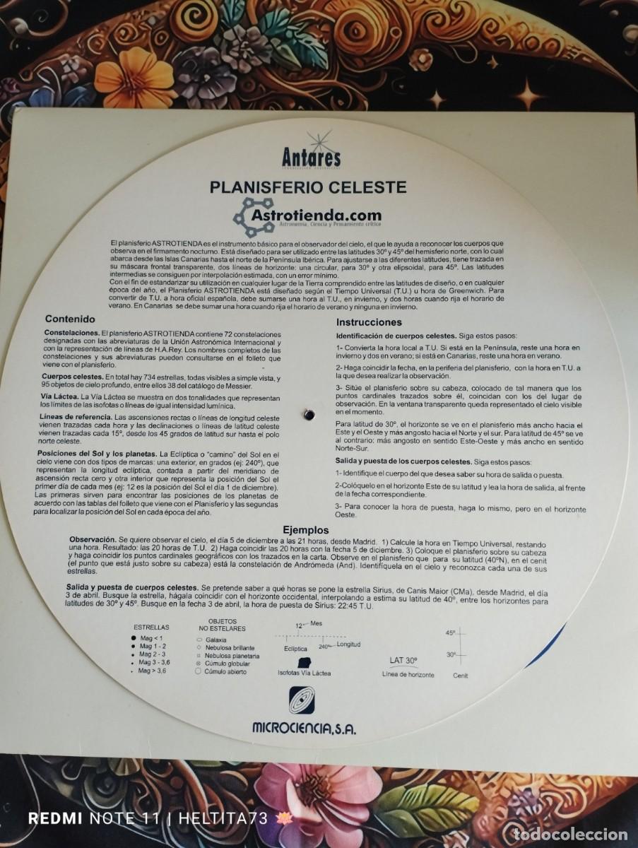 Coleccionismo: Planisferio Celeste Latitudes 30-45 Norte - Foto 7