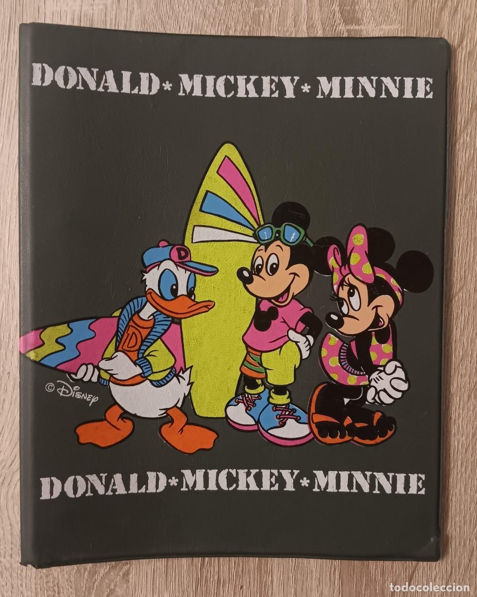Coleccionismo: ANTIGUA CARPETA ARCHIVADOR DE ANILLAS ESCOLAR WALT DISNEY MICKEY DONALD GOOFY PLUTO EGB A&Ntilde;OS 80