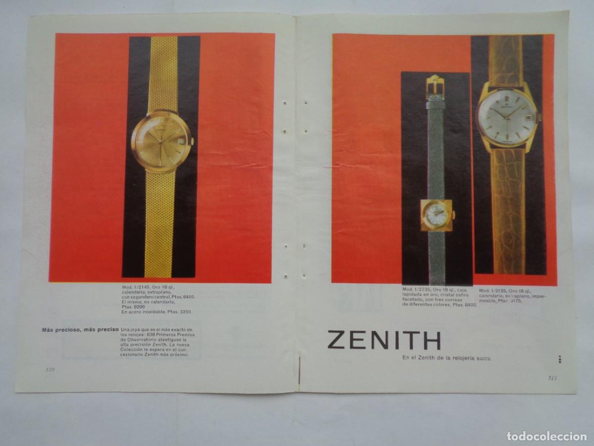 Coleccionismo: HOJA DOBLE DE REVISTA CON ANUNCIO DE RELOJ ZENITH . A&Ntilde;OS 60