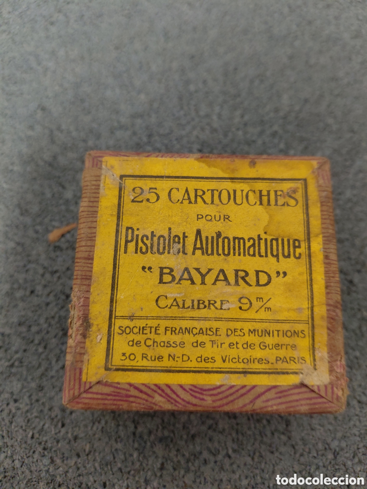 Coleccionismo: Caja munici&oacute;n 25 cartouches BAYARD 9mm pistolet automatique