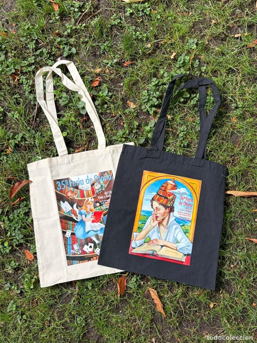 Coleccionismo: Bolsas Feria de Oto&ntilde;o del Libro antiguo - Ilustraci&oacute;n por Fernando Vicente