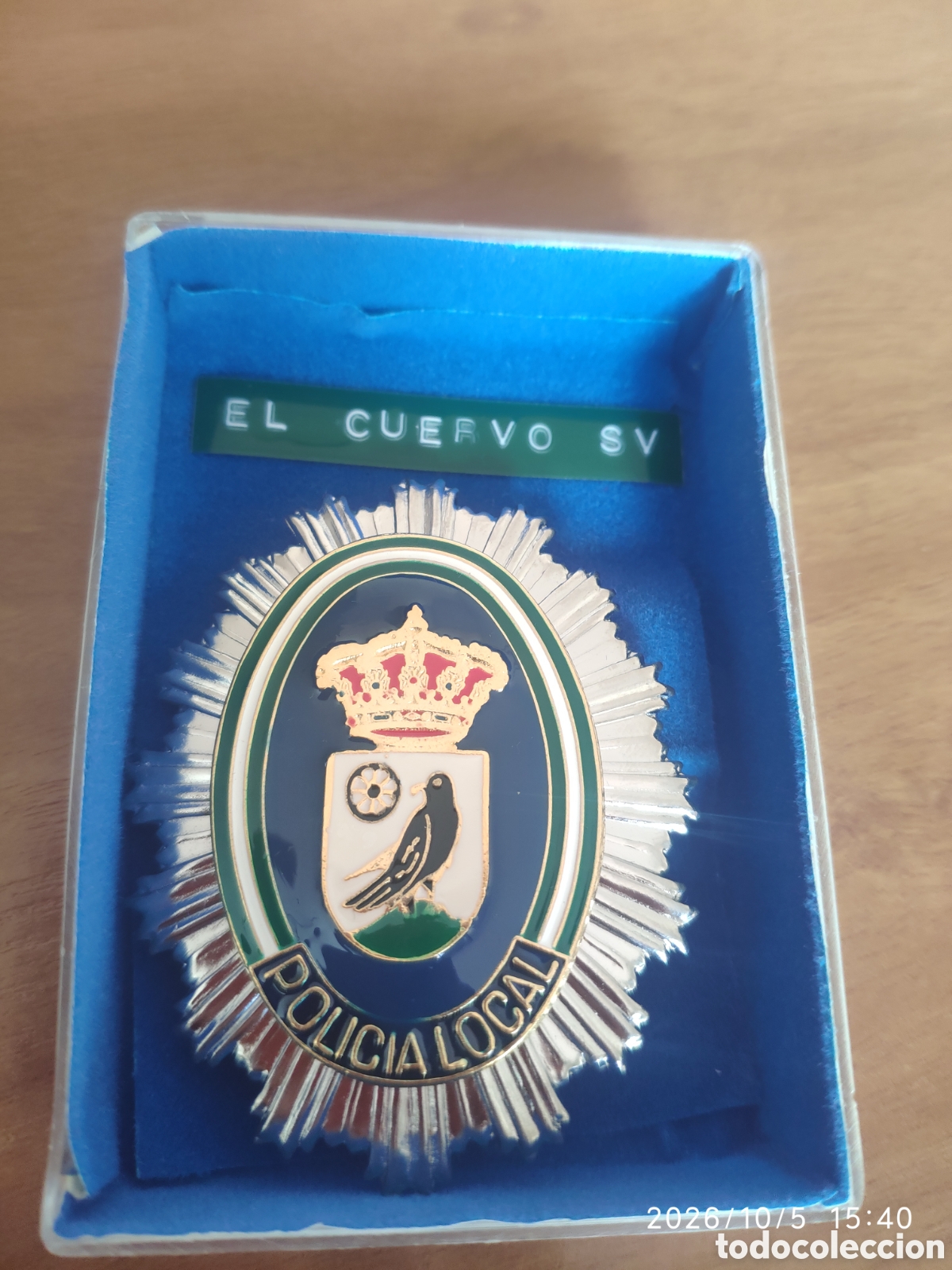 Coleccionismo: placa insignia oficial de la Polic&iacute;a Local de El Cuervo de Sevilla